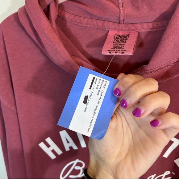 Comfort Colors Red Mississippi State Bulldogs Hail State Hoodie Medium NWT - Picture 4 of 9